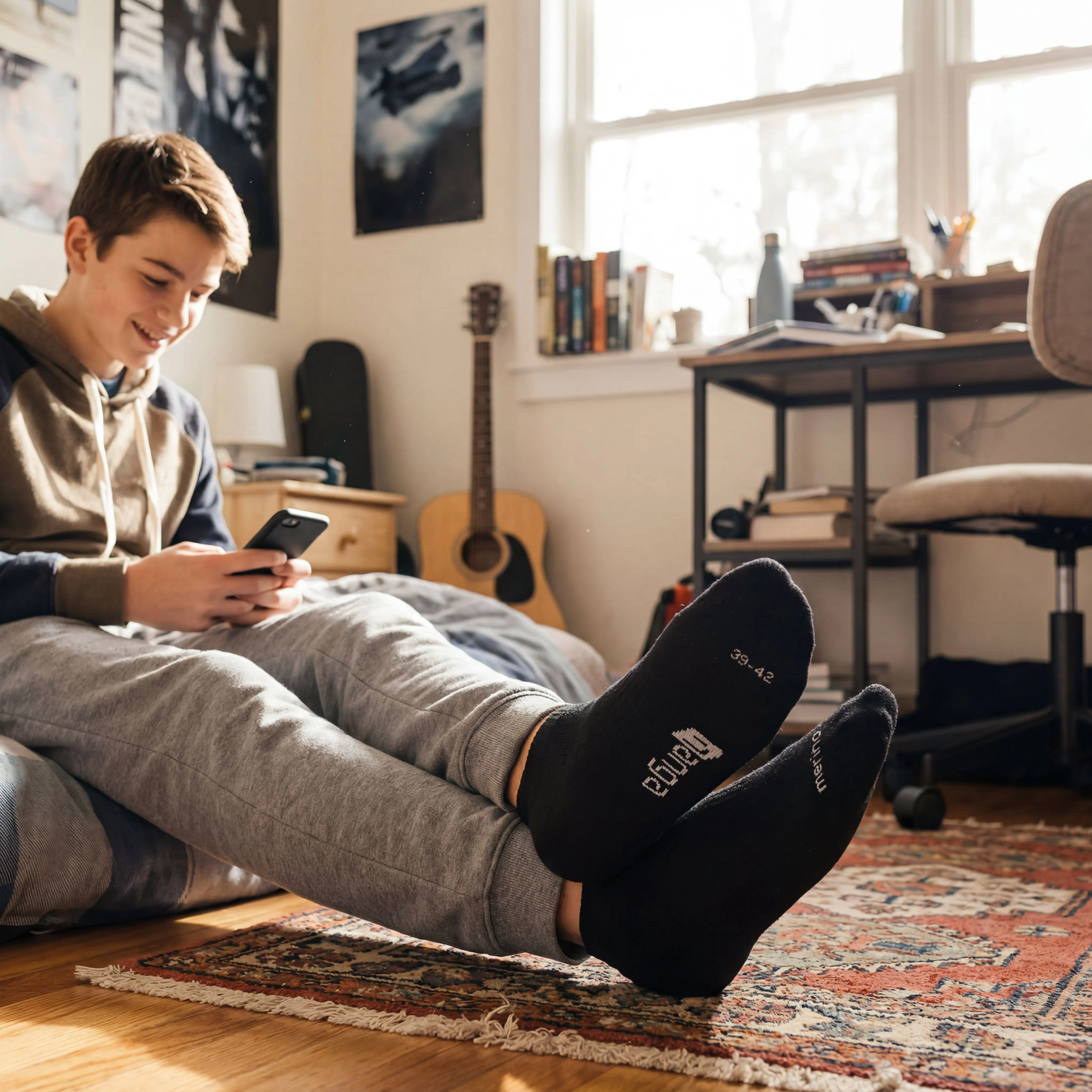 Merino Wool Sneaker Socken in schwarz - Image 3