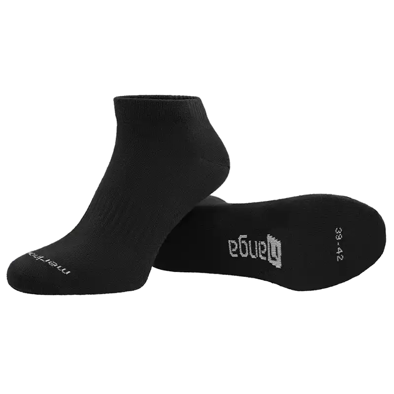 Merino Wool Sneaker Socken in schwarz - Image 4