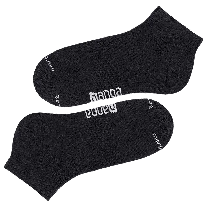 Merino Wool Sneaker Socken in schwarz - Image 6